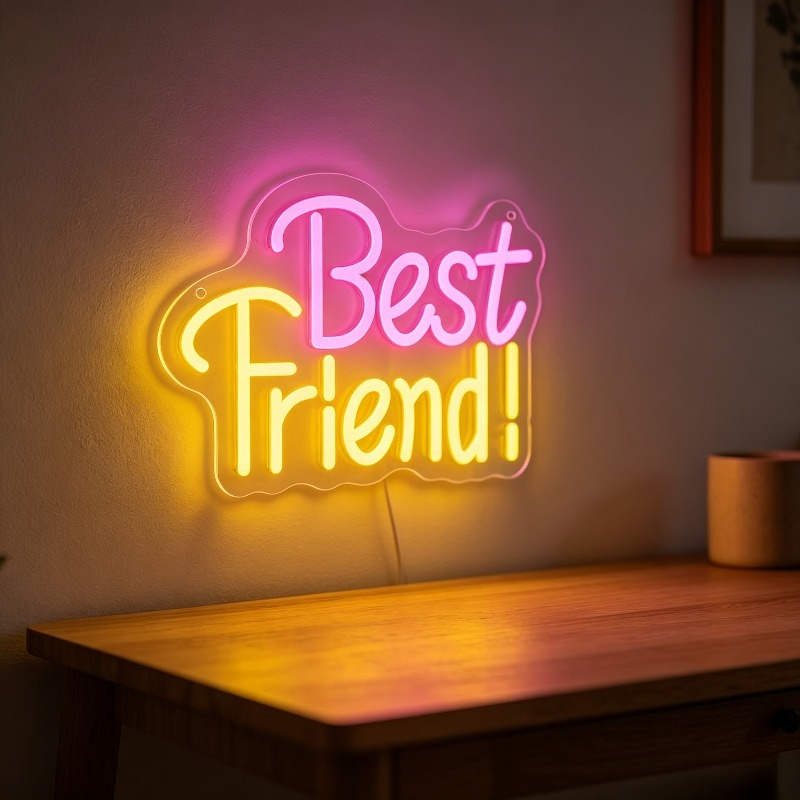 Bedroom Lighting Decor Ideas - En İyi Arkadaş Neon Işık Tabelası,