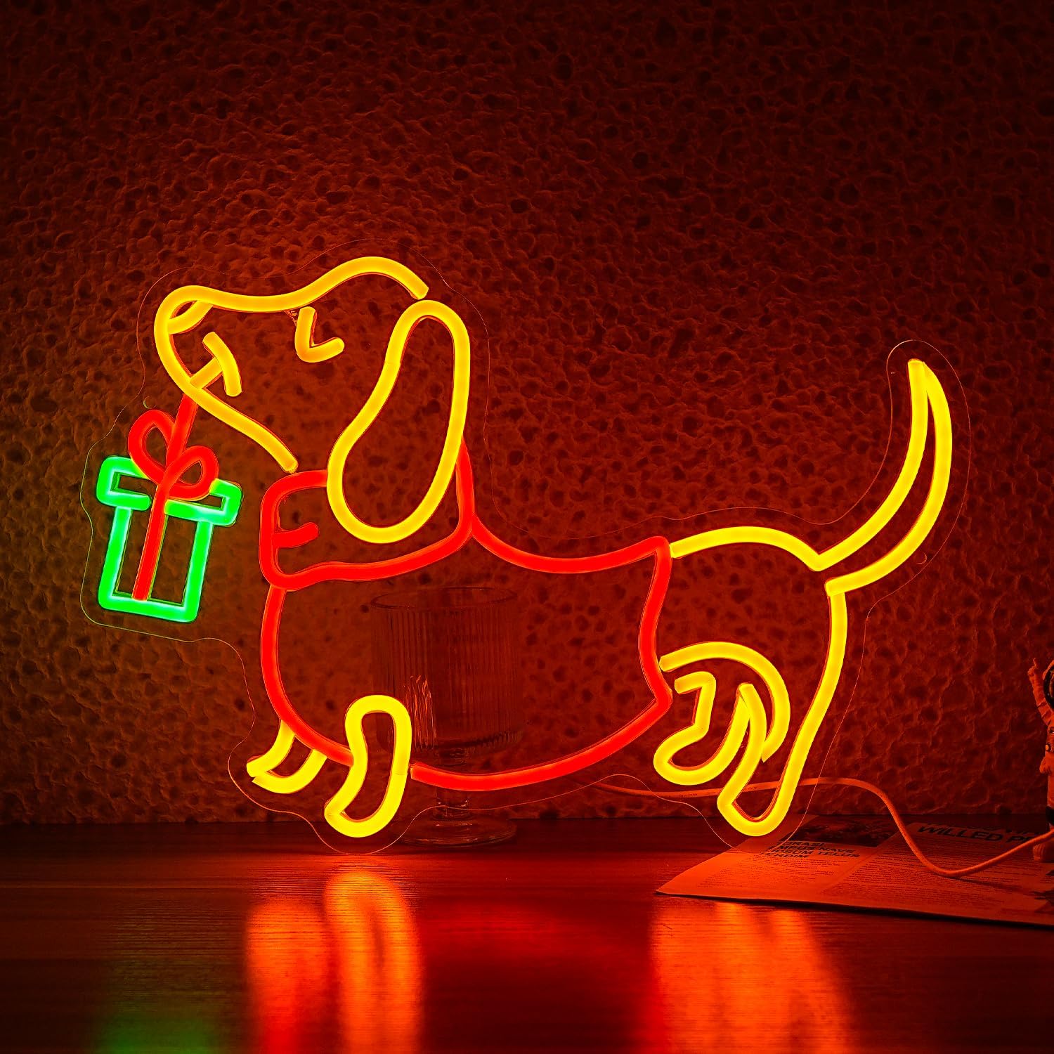 Bedroom Lighting Decor Ideas - USB Kısılabilir Dachshund Neon Tabela LED