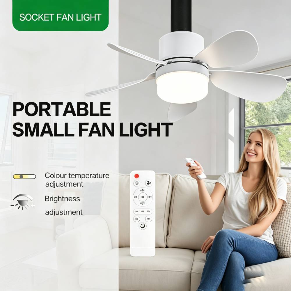 Lighting Decoration For Home - Uzaktan Kumandalı Soket Fan Lambası, LED'li