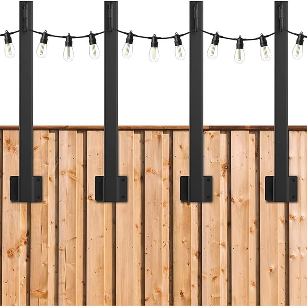Lighting Decoration Outdoor - 4 Adet Metal Işık Direği, Klipsli