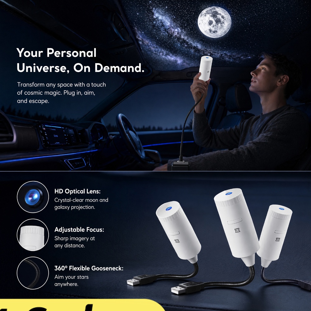 Lighting Decoration For Home - Mini Galaksi Yıldız Projektörü İki Fonksiyonlu