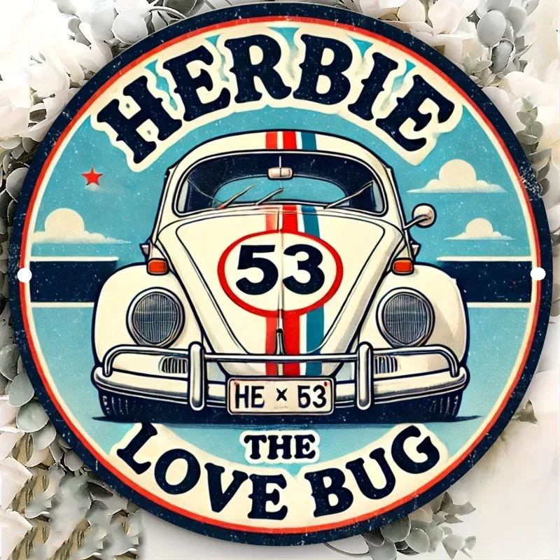 Lighting Bug Decor - Vintage Herbie Love Bug Metal Duvar