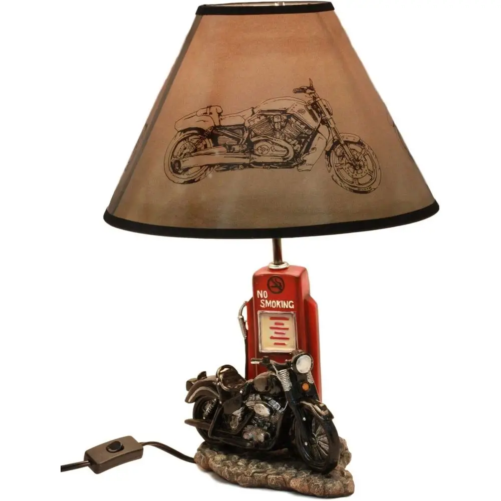 Lighting Decoration For Home - Vintage Retro Siyah Motosiklet Benzin Pompası