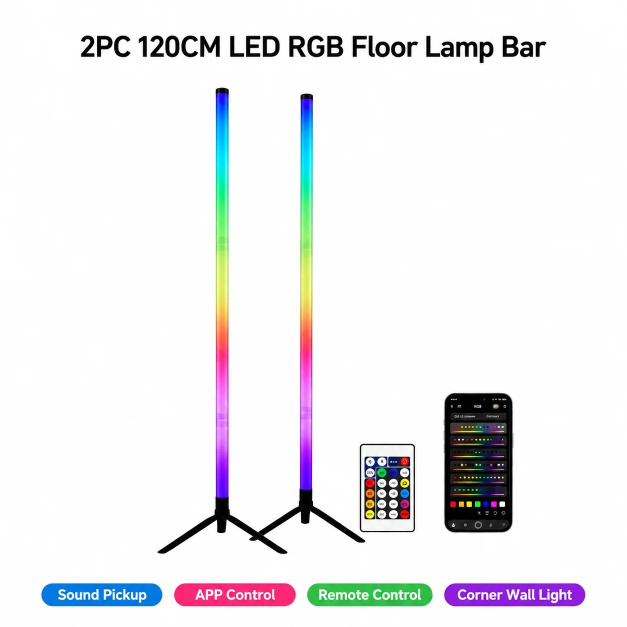 2'li Paket RGB LED Köşe Lambas - Lighting Decor In Room incelemesi ve fiyatı