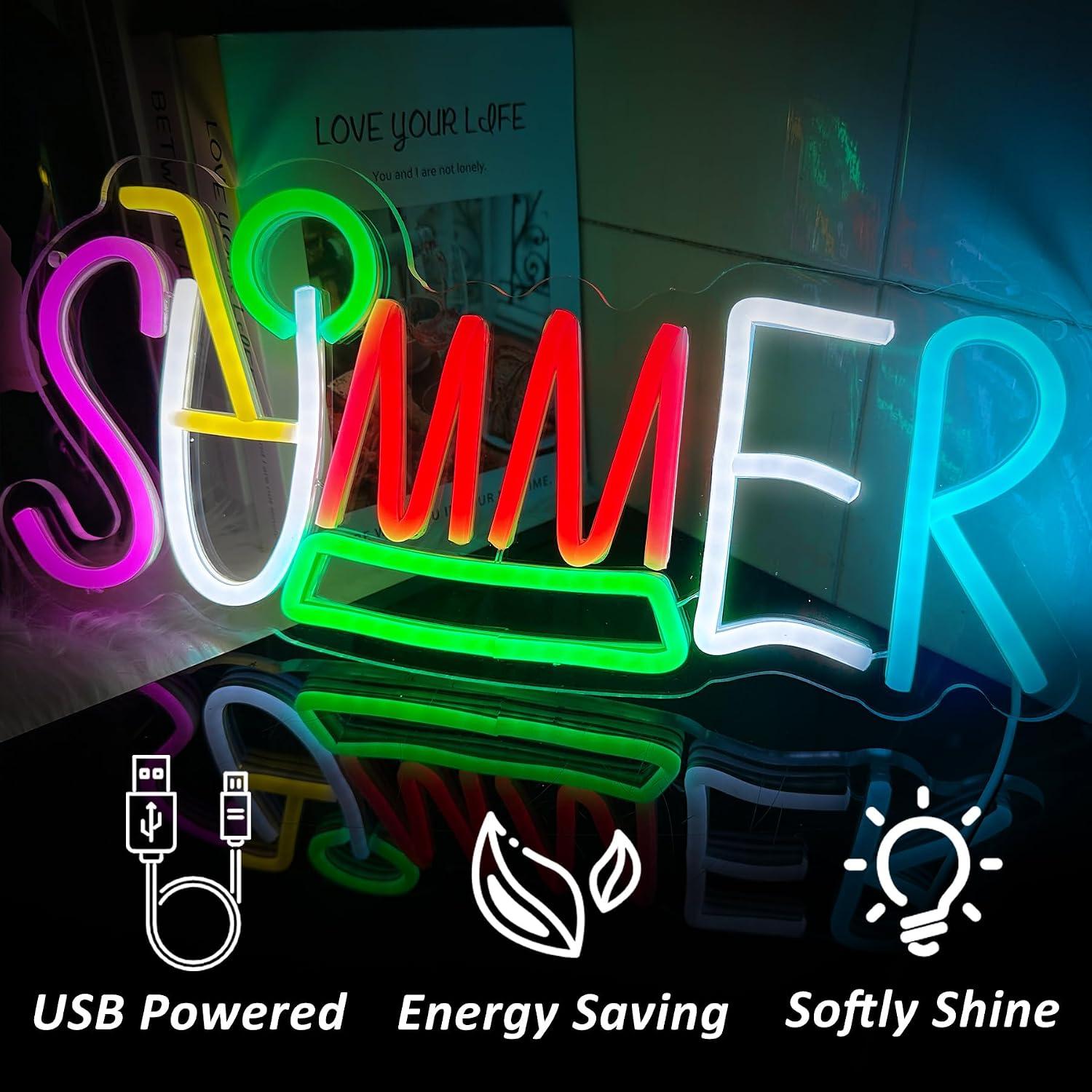 Yaz Neon Tabelası USB ile Çalı - Lighting Decor Rentals incelemesi ve fiyatı